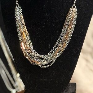 Elegant Silver and Rose Gold Chain Necklace